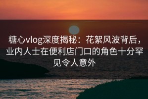 糖心vlog深度揭秘：花絮风波背后，业内人士在便利店门口的角色十分罕见令人意外